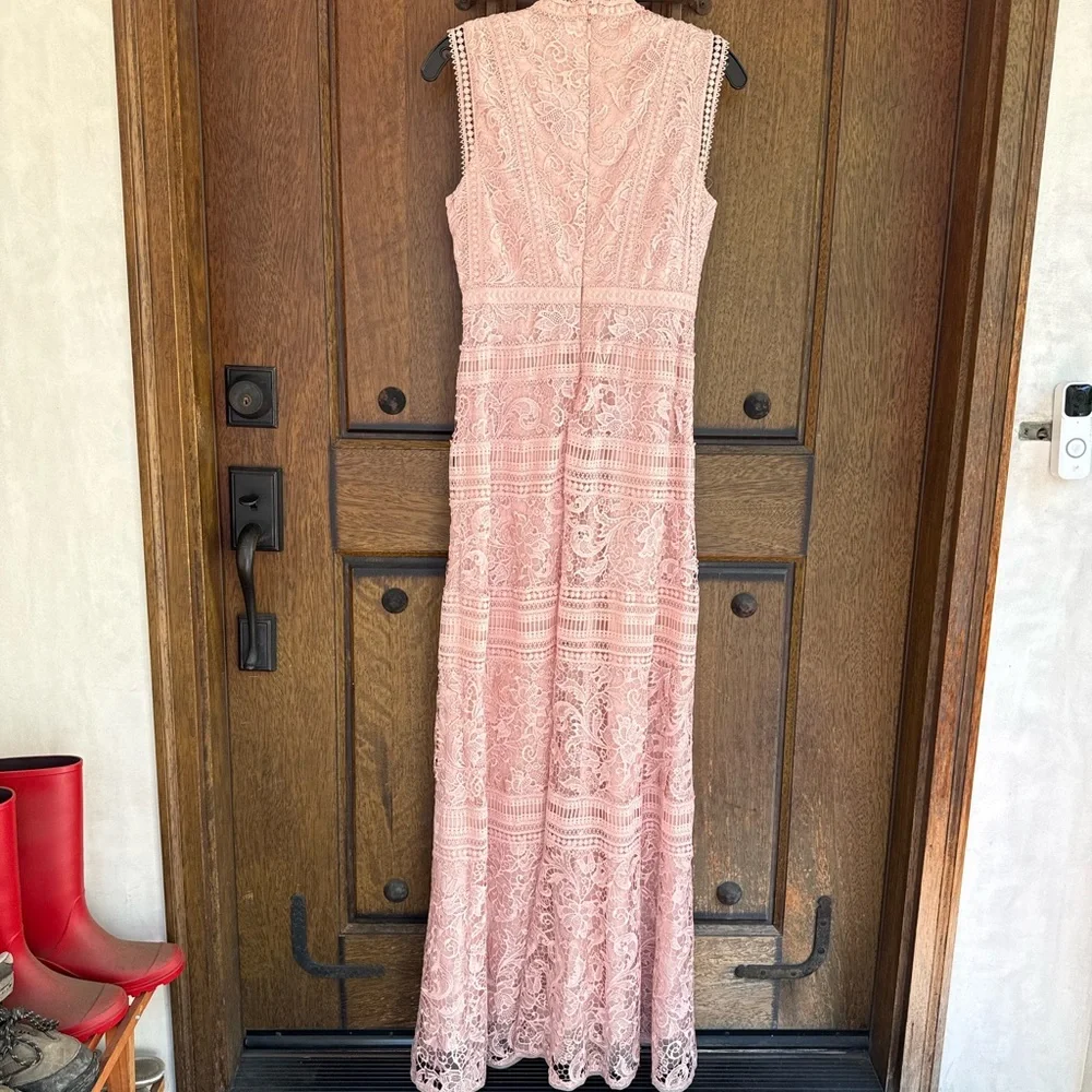 BCBGMaxAzria Blush Lace Maxi Dress Size 4
